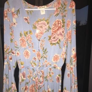blue floral romper